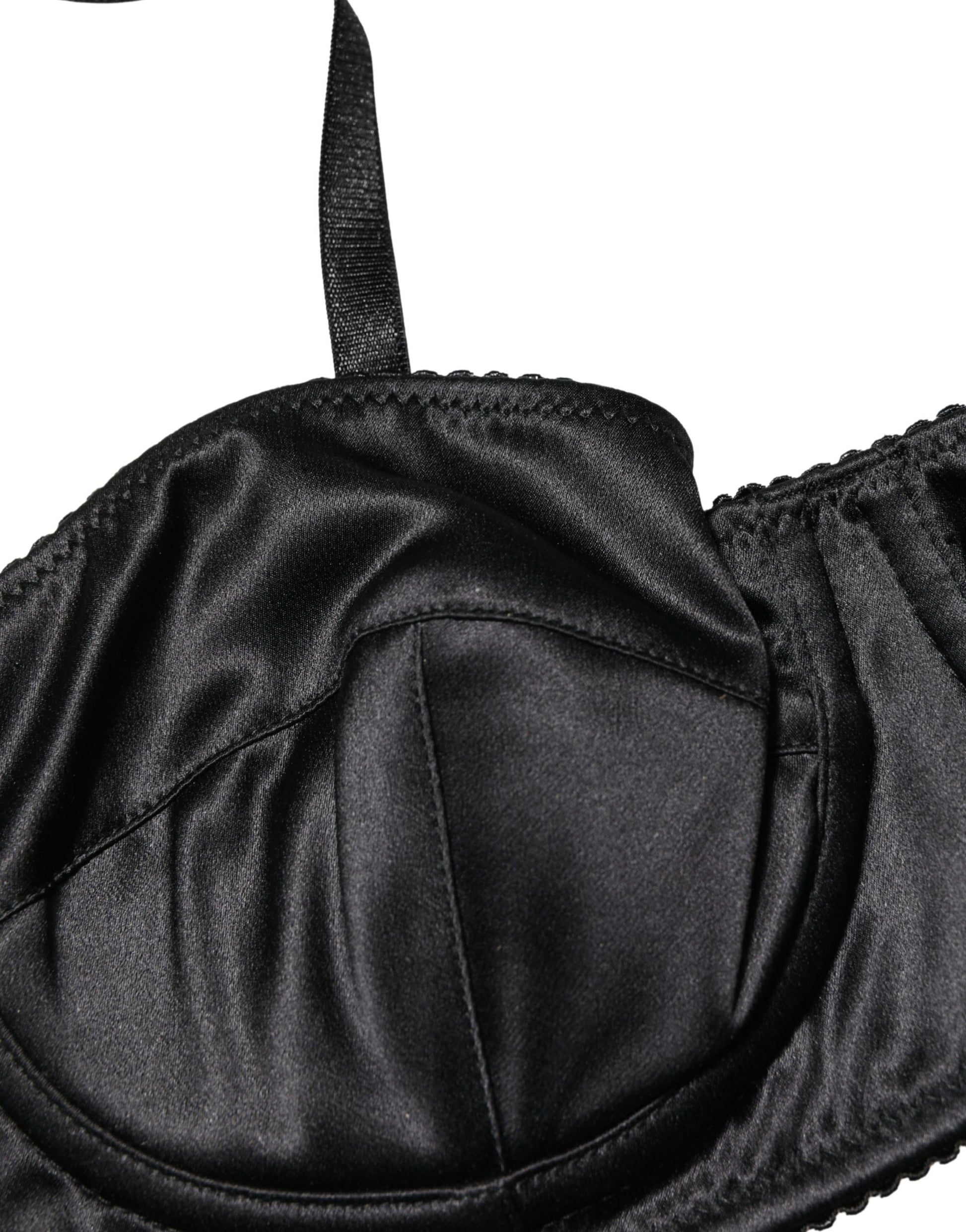 Dolce & Gabbana Black Semi-Pad Underwire Balconette Bra Underwear