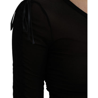 Dolce & Gabbana Black Sheer Bodycon Sheath Midi Dress