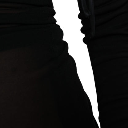 Dolce & Gabbana Black Sheer Bodycon Sheath Midi Dress