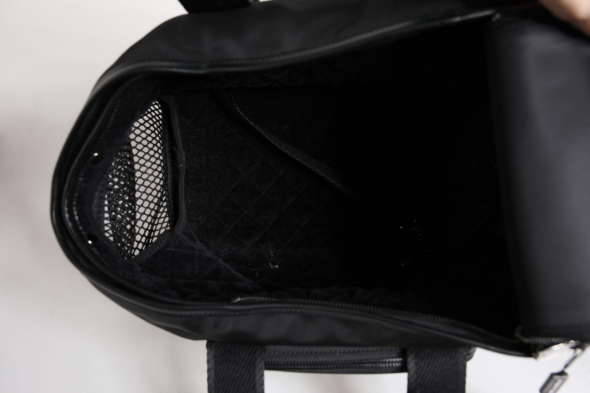 Dolce & Gabbana Black Shoulder Strap Pet Carry Logo Plaque Bag