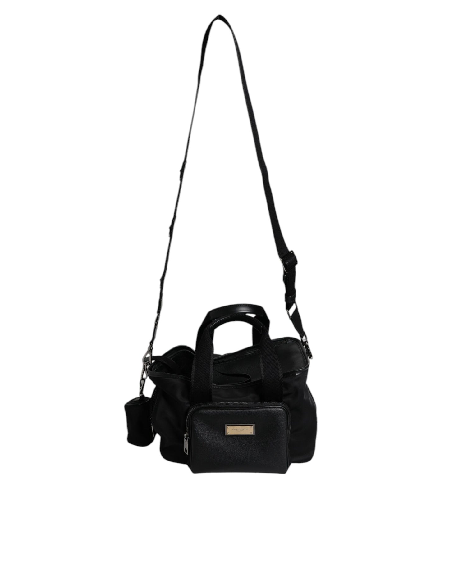 Dolce & Gabbana Black Shoulder Strap Pet Carry Logo Plaque Bag