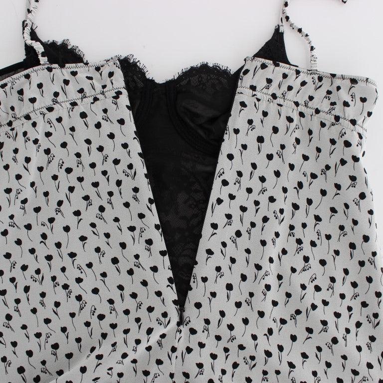 Dolce & Gabbana Black Silk Lace Babydoll Lingerie Top