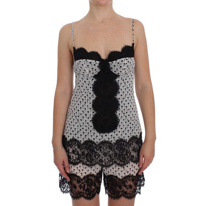 Dolce & Gabbana Black Silk Lace Babydoll Lingerie Top