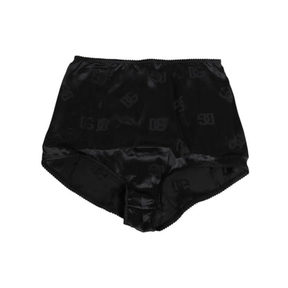 Dolce & Gabbana Black Silk Stretch High Waist Girdle Underwear