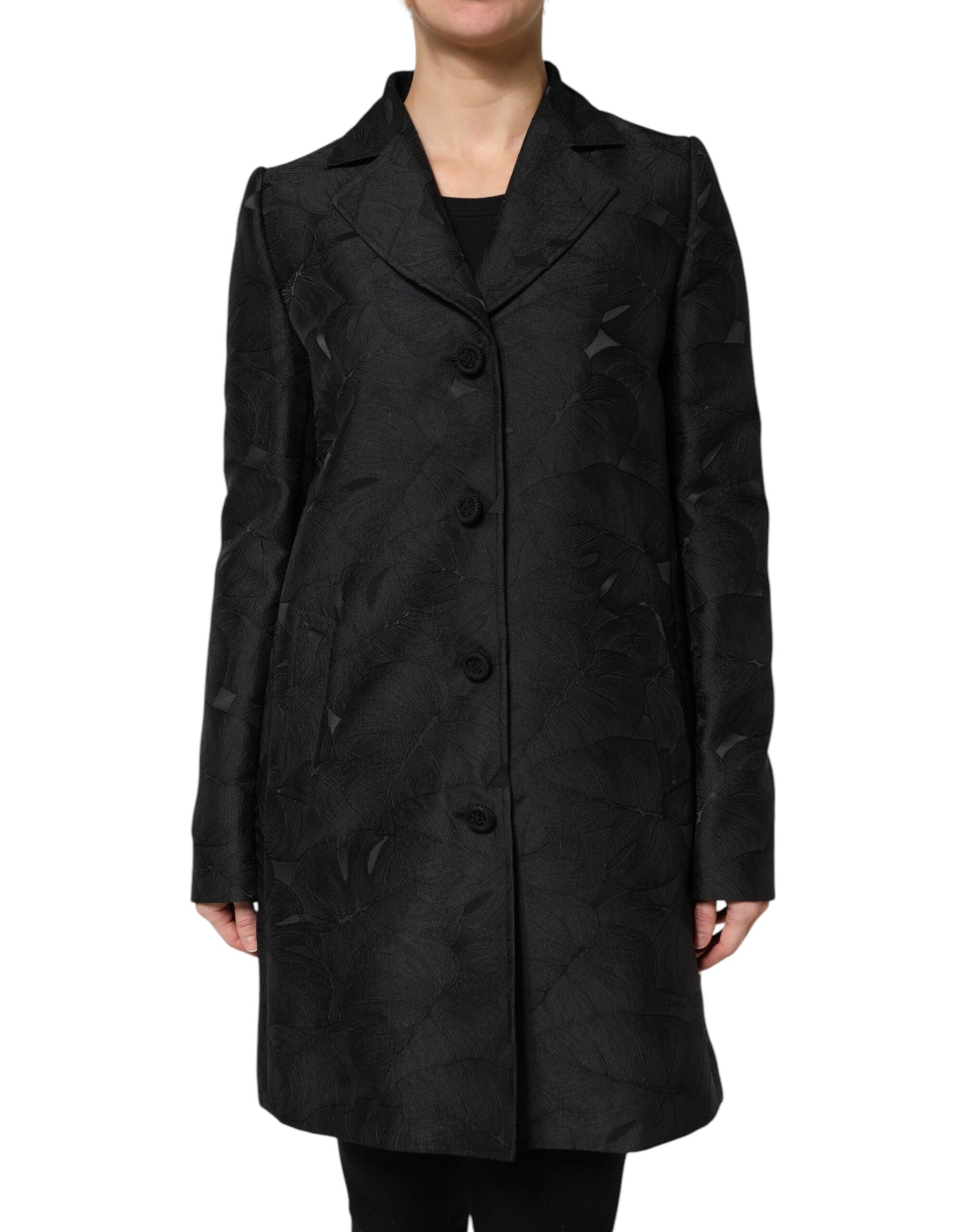 Dolce & Gabbana Black Single Breasted Trench Coat Jacket