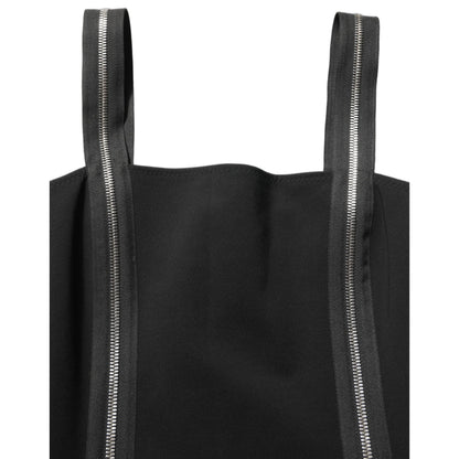 Dolce & Gabbana Black Sleeveless Front Zipper Midi Dress