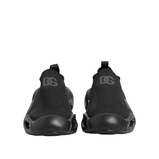 Dolce & Gabbana Black Slip On Wave Low Top Sneakers Shoes