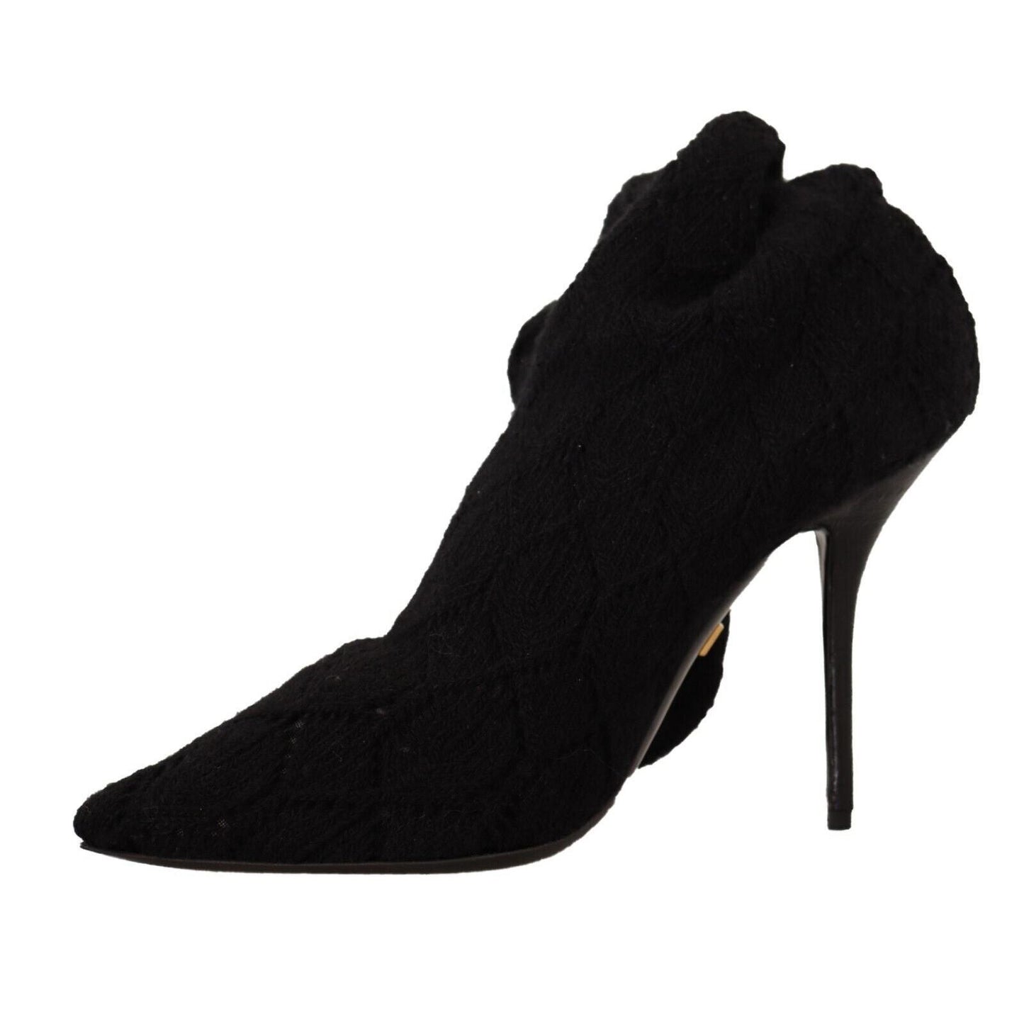 Dolce & Gabbana Black Stretch Socks Knee High Booties Shoes