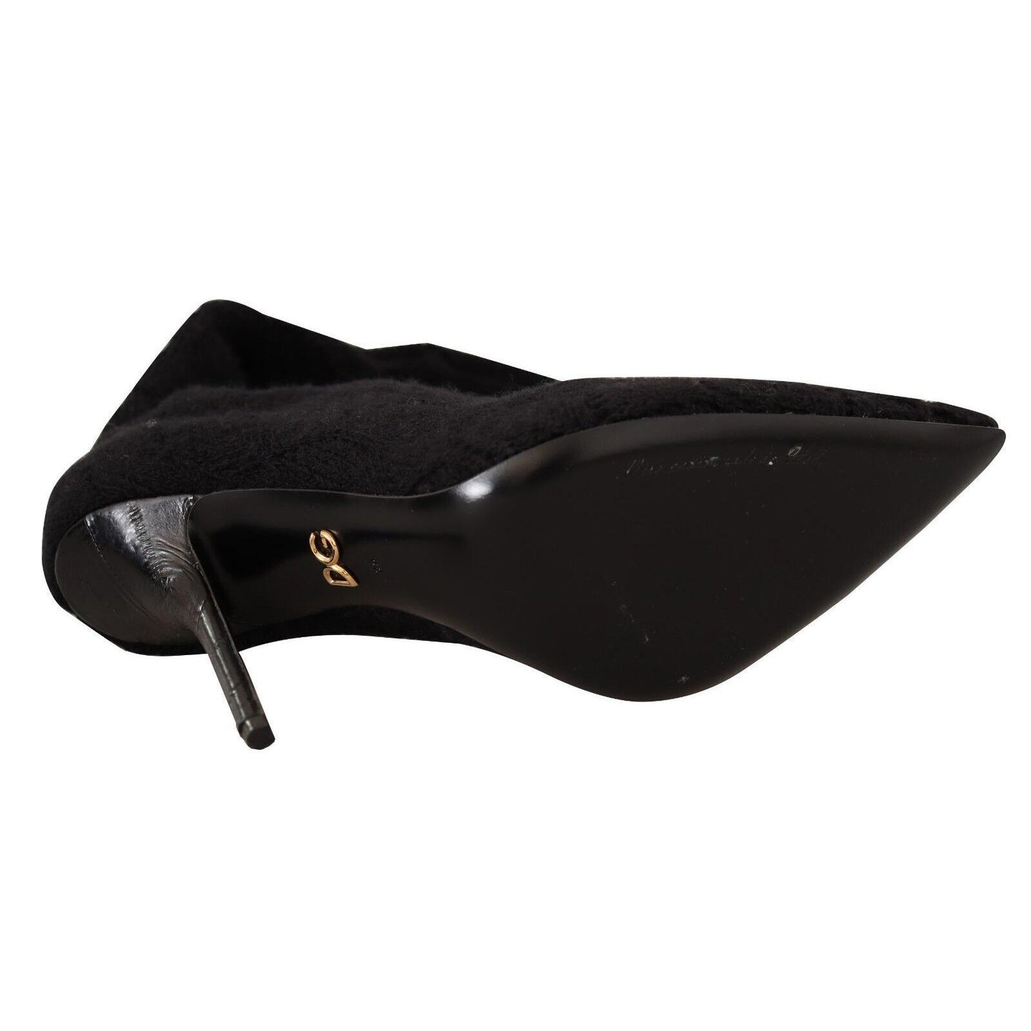 Dolce & Gabbana Black Stretch Socks Knee High Booties Shoes