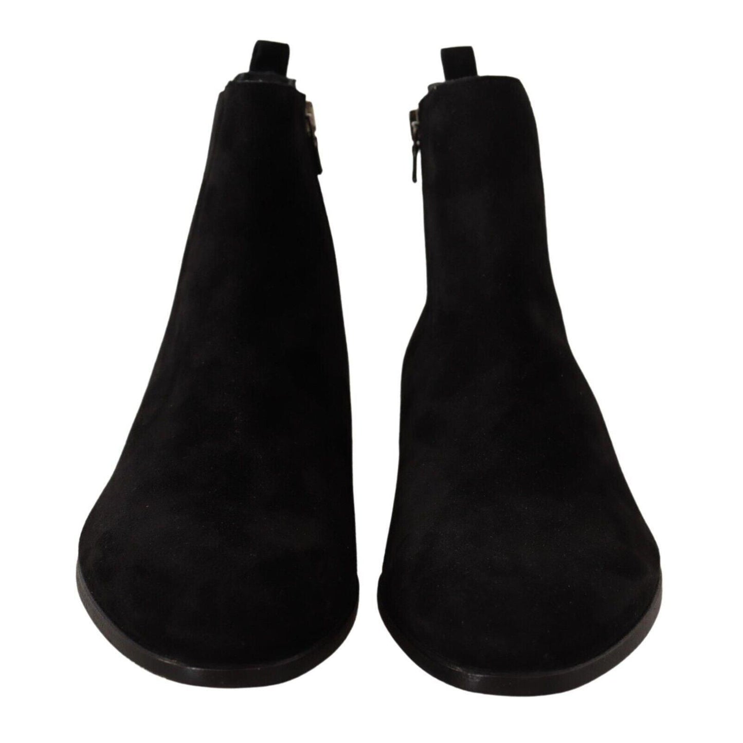 Dolce & Gabbana Black Suede Leather Chelsea Mens Boots Shoes