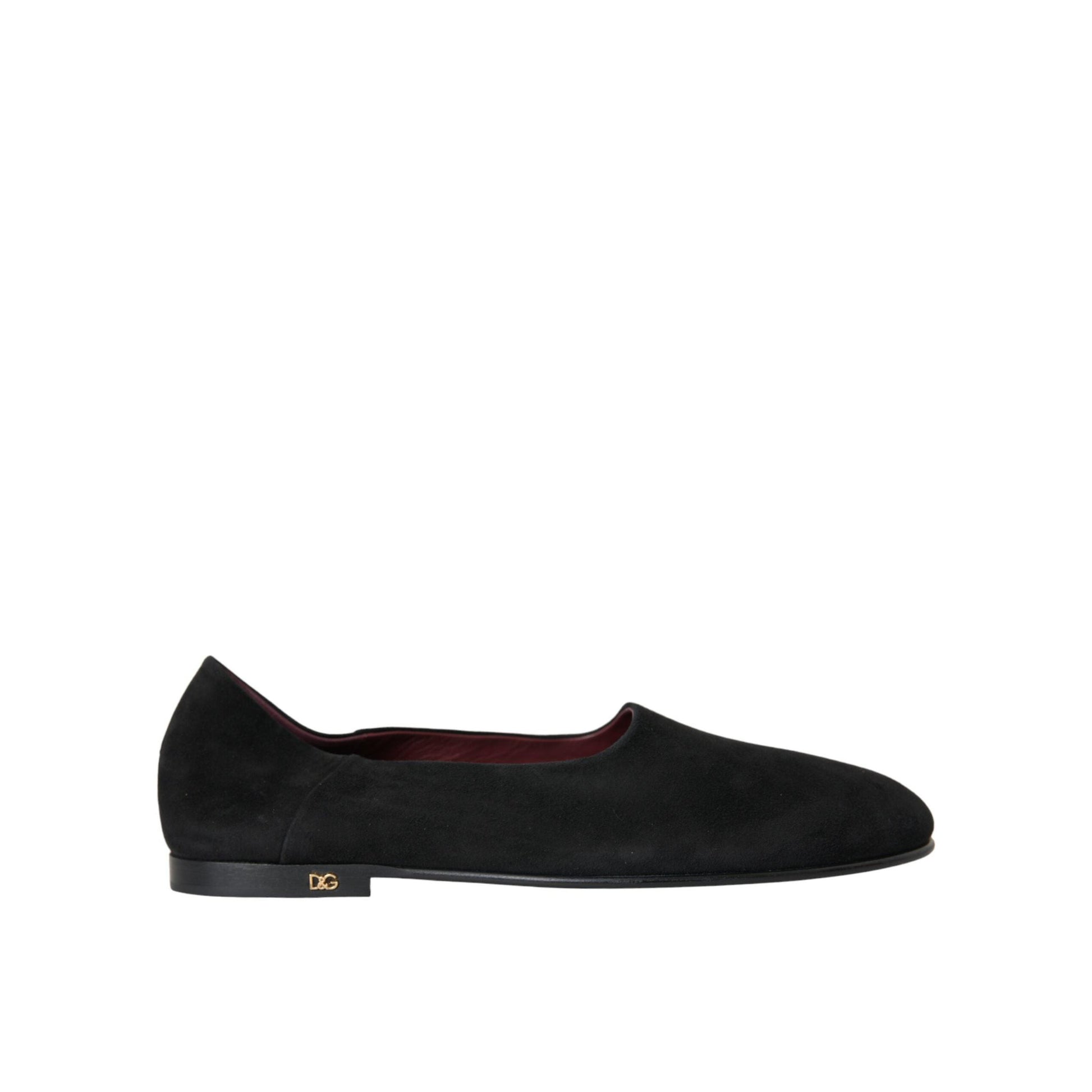 Dolce & Gabbana Black Suede Loafers Formal Dress Slip On Shoes