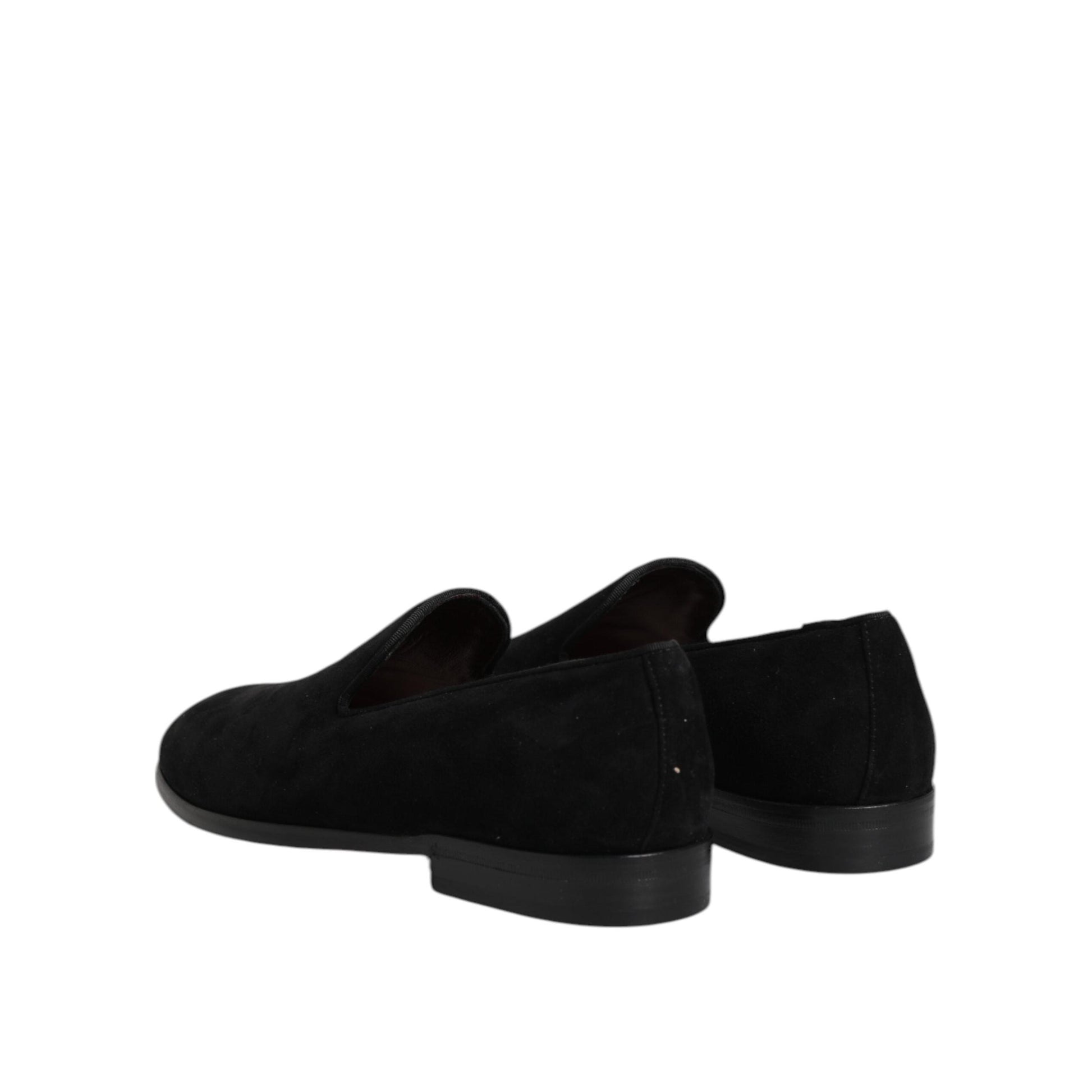 Dolce & Gabbana Black Suede Slip On Loafers Formal Shoes