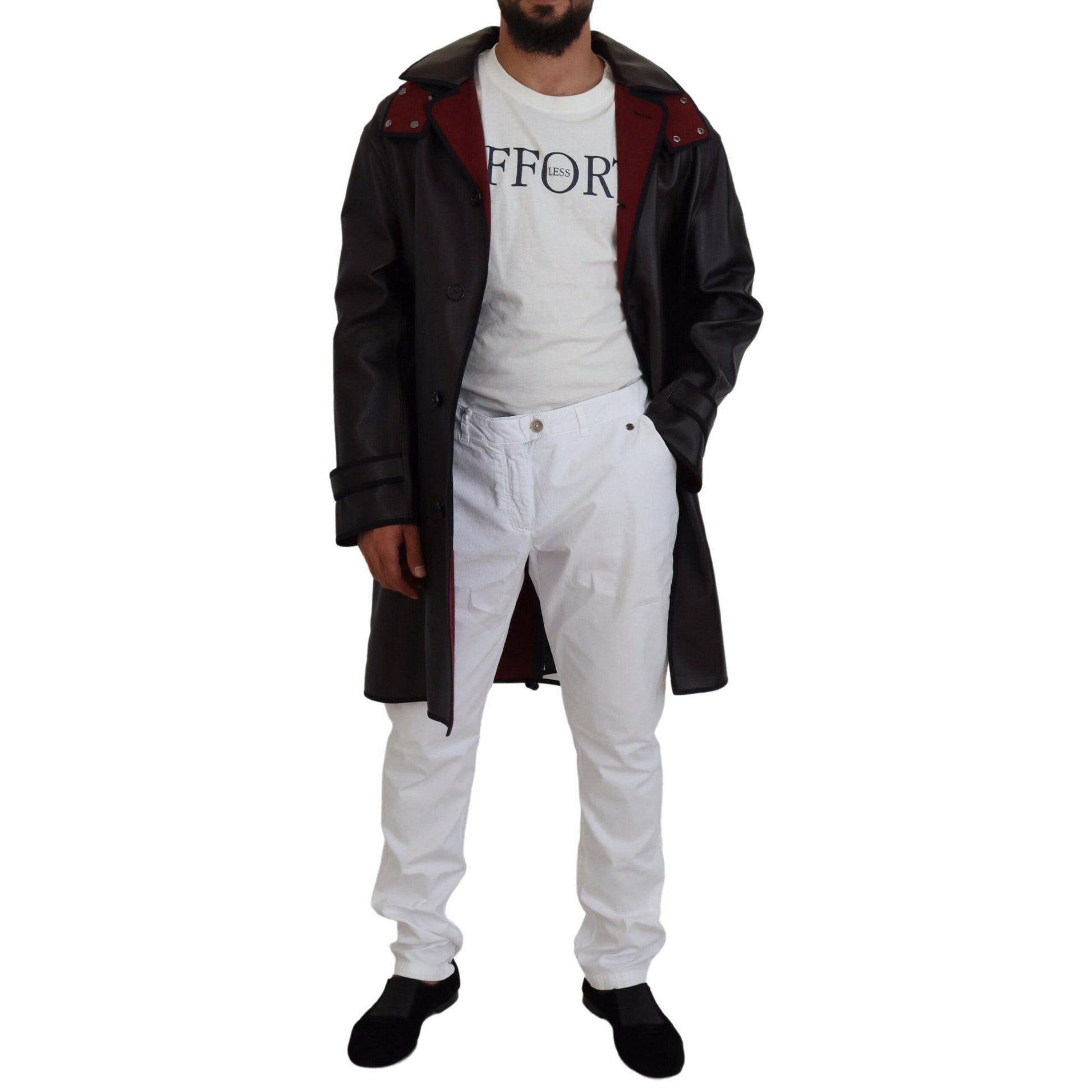 Dolce & Gabbana Black Trench Hooded Parka Cotton Jacket