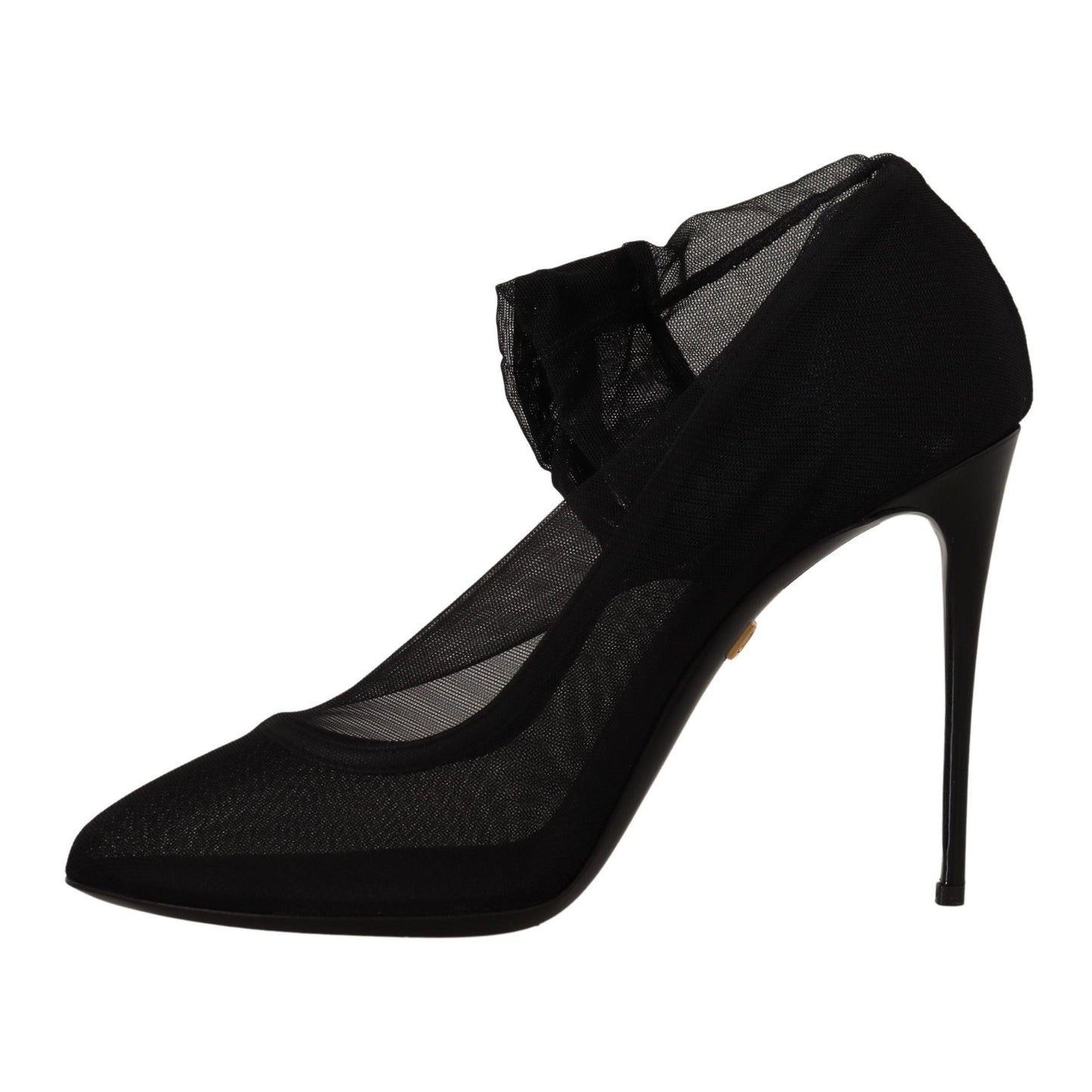 Dolce & Gabbana Black Tulle Stretch Boots Pumps Shoes