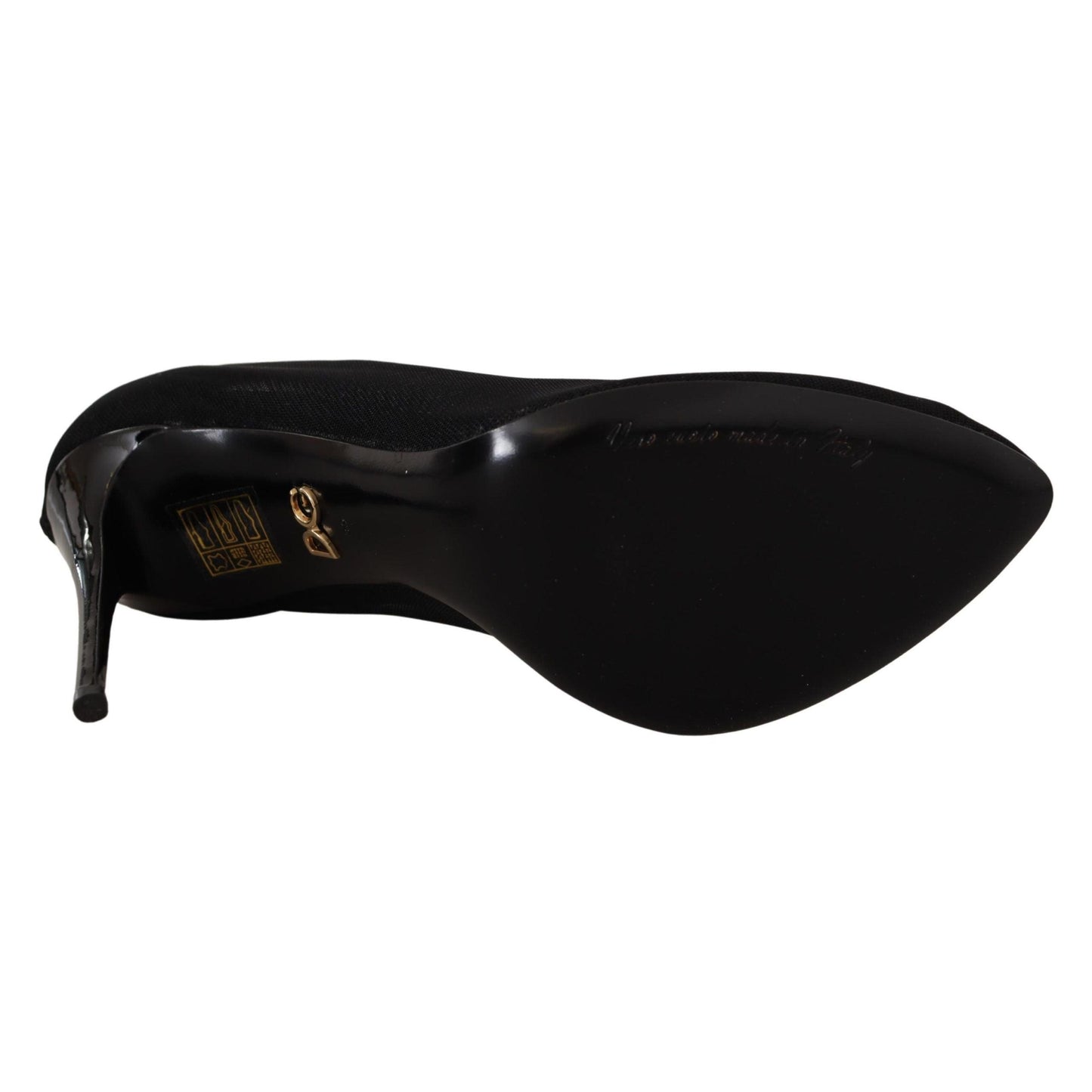 Dolce & Gabbana Black Tulle Stretch Boots Pumps Shoes