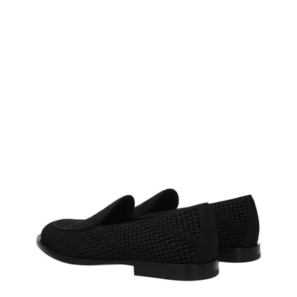 Dolce & Gabbana Black Velvet Slip-On Loafers