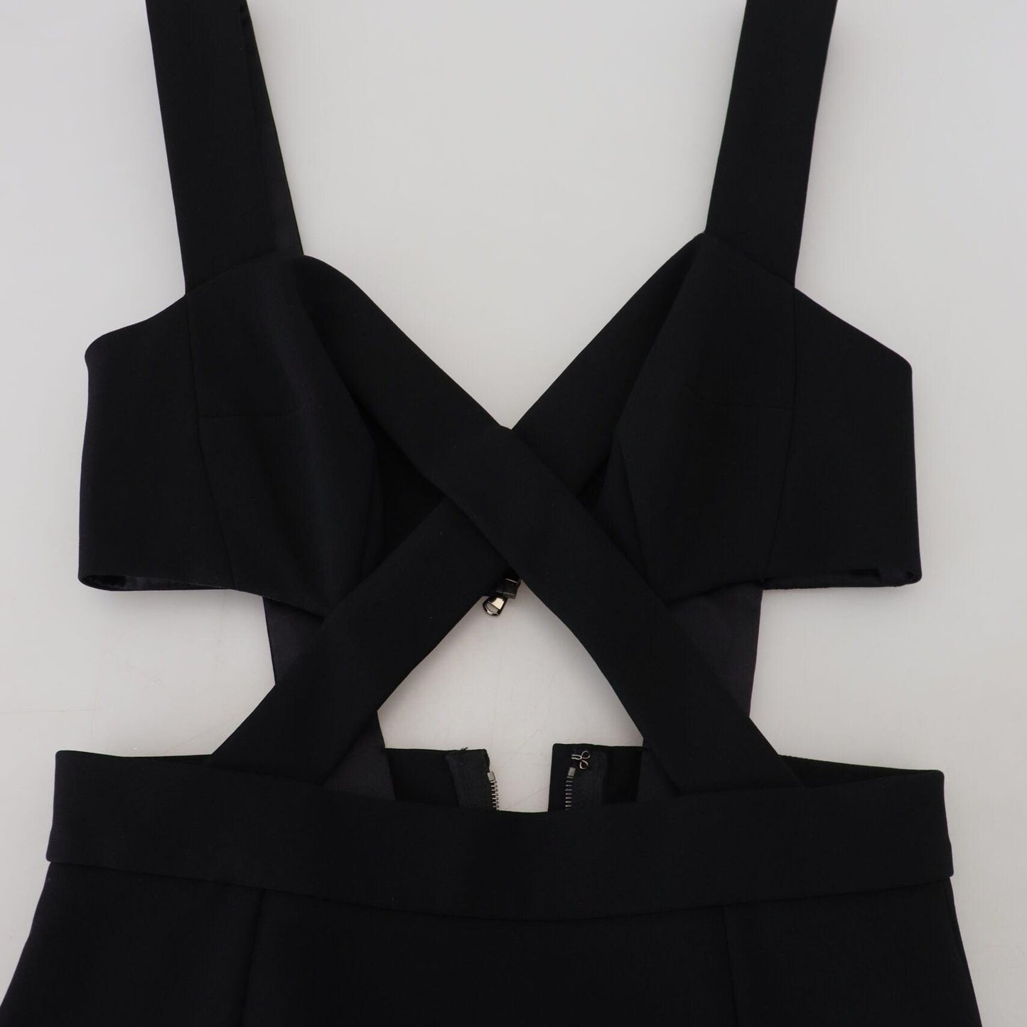 Dolce & Gabbana Black Viscose Bodycon Sheath Midi Dress