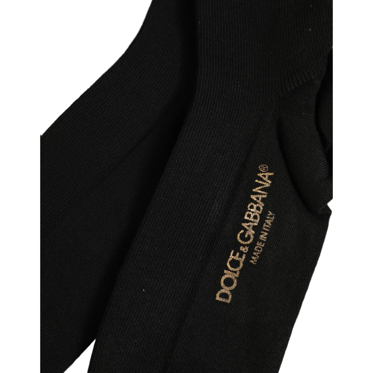 Dolce & Gabbana Black Viscose Logo Over The Calf Accessory Socks