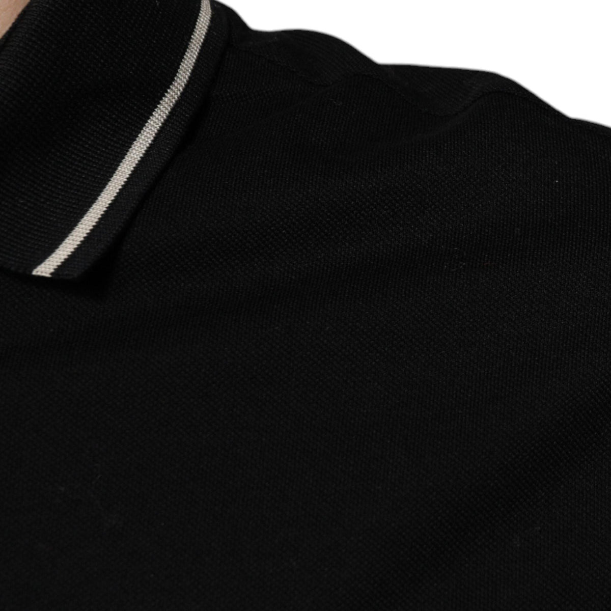 Dolce & Gabbana Black White Cotton Short Sleeves Polo T-shirt