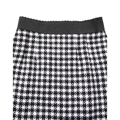 Dolce & Gabbana Black White Houndstooth HighWaist Mini Skirt