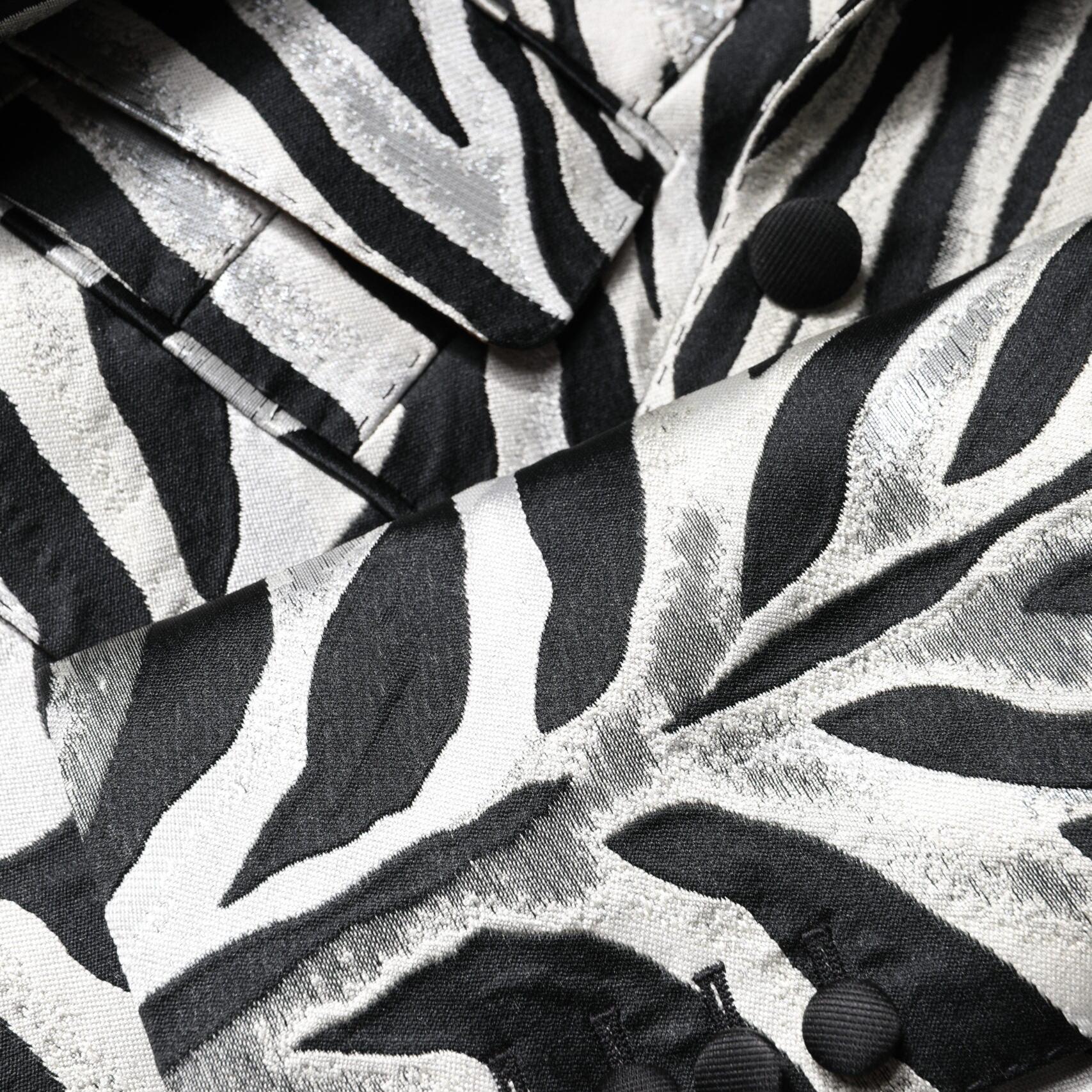 Dolce & Gabbana Black White Polyester Women Blazer Jacket