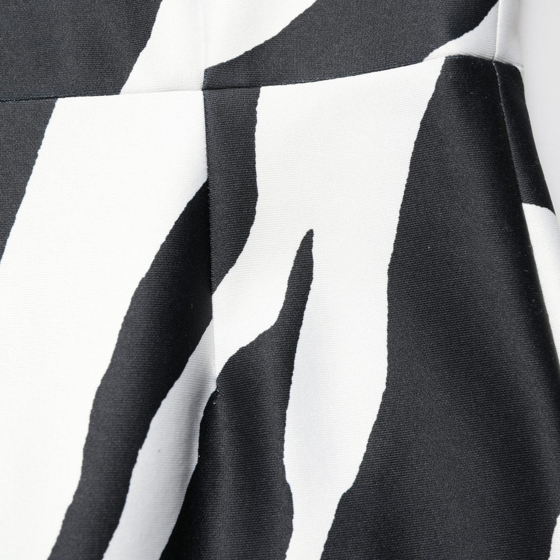 Dolce & Gabbana Black White Polyester Zebra Pattern Jumpsuit