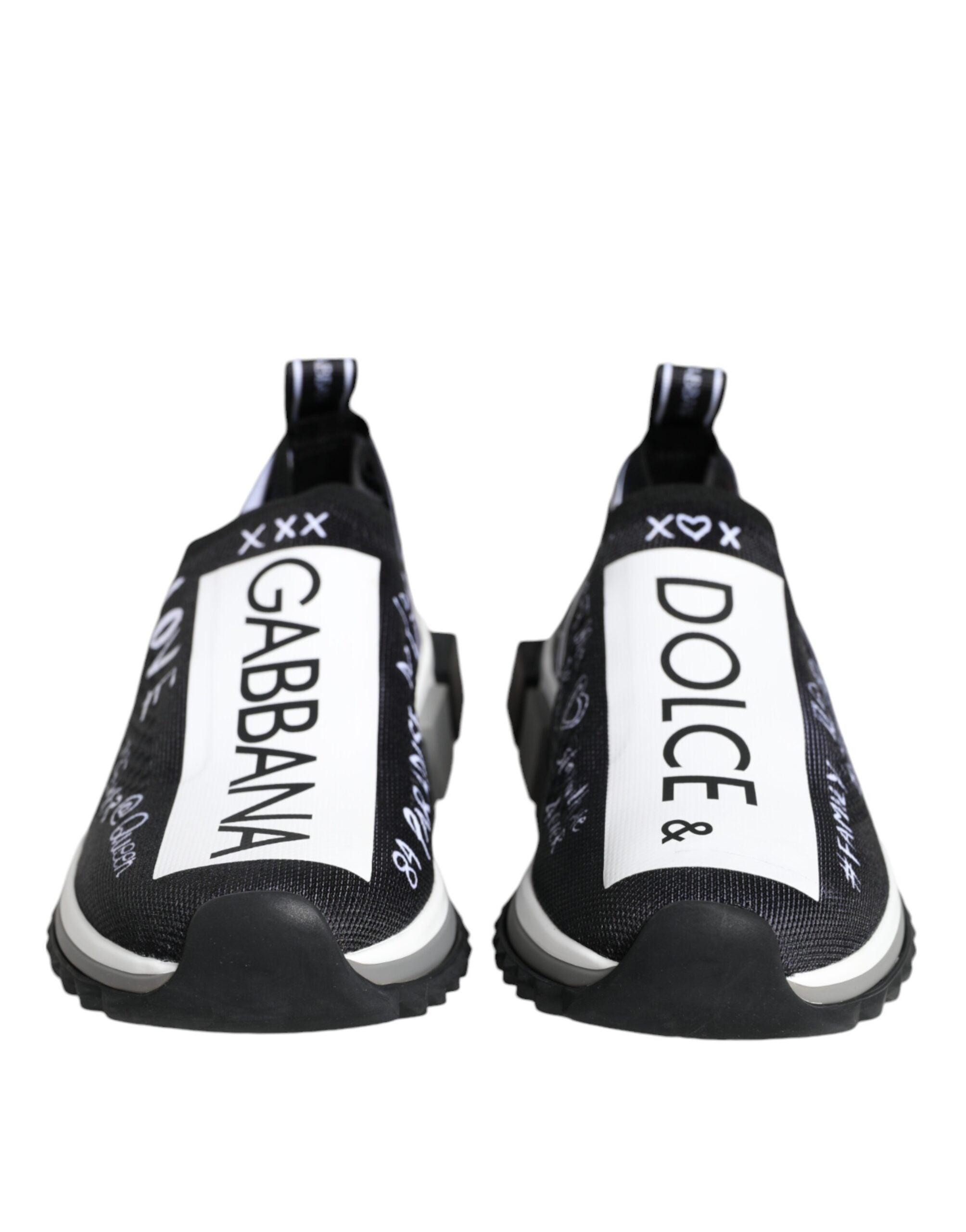 Dolce & Gabbana Black White Sorrento Low Top Sneakers Shoes-Modeoutlet