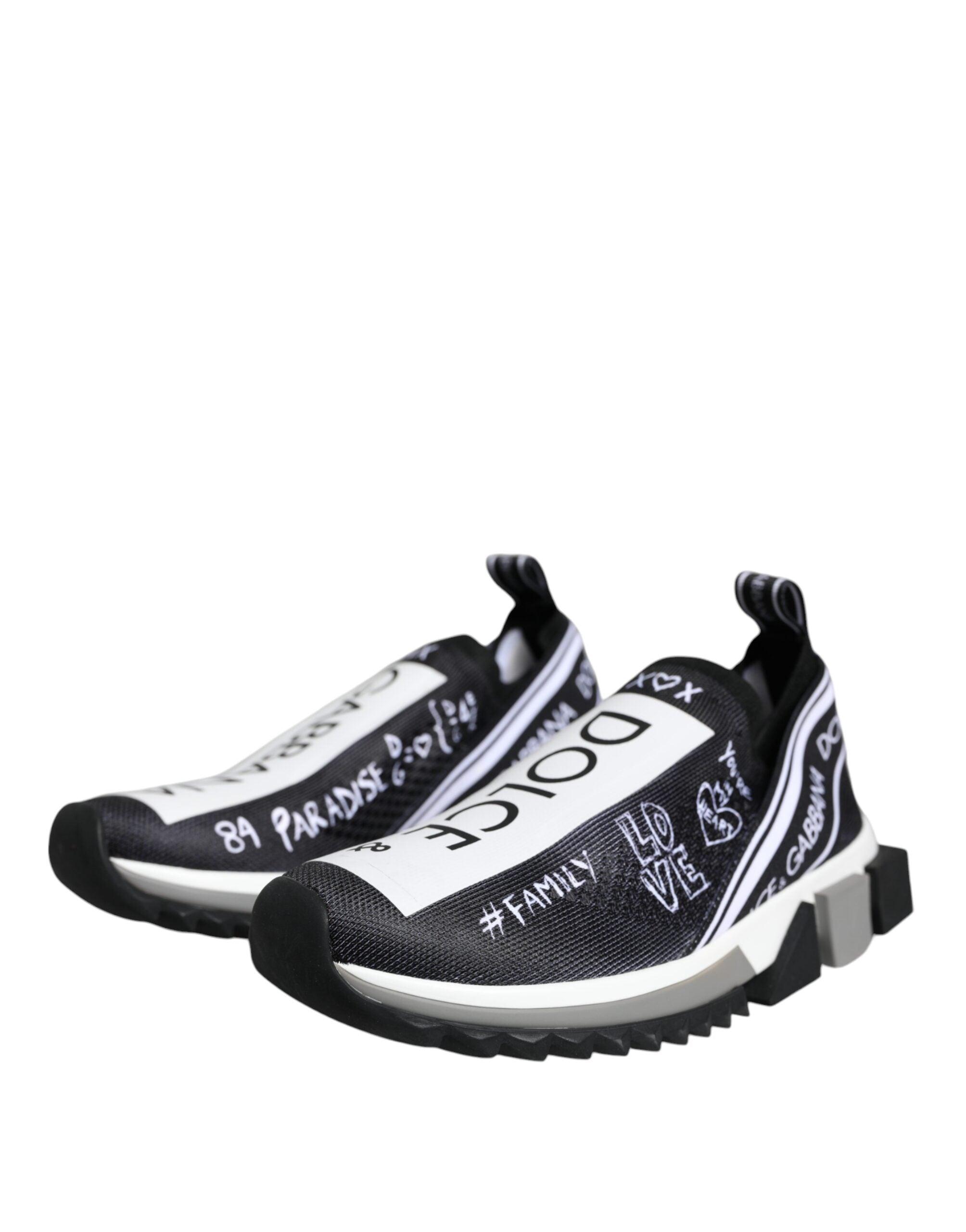 Dolce & Gabbana Black White Sorrento Low Top Sneakers Shoes-Modeoutlet