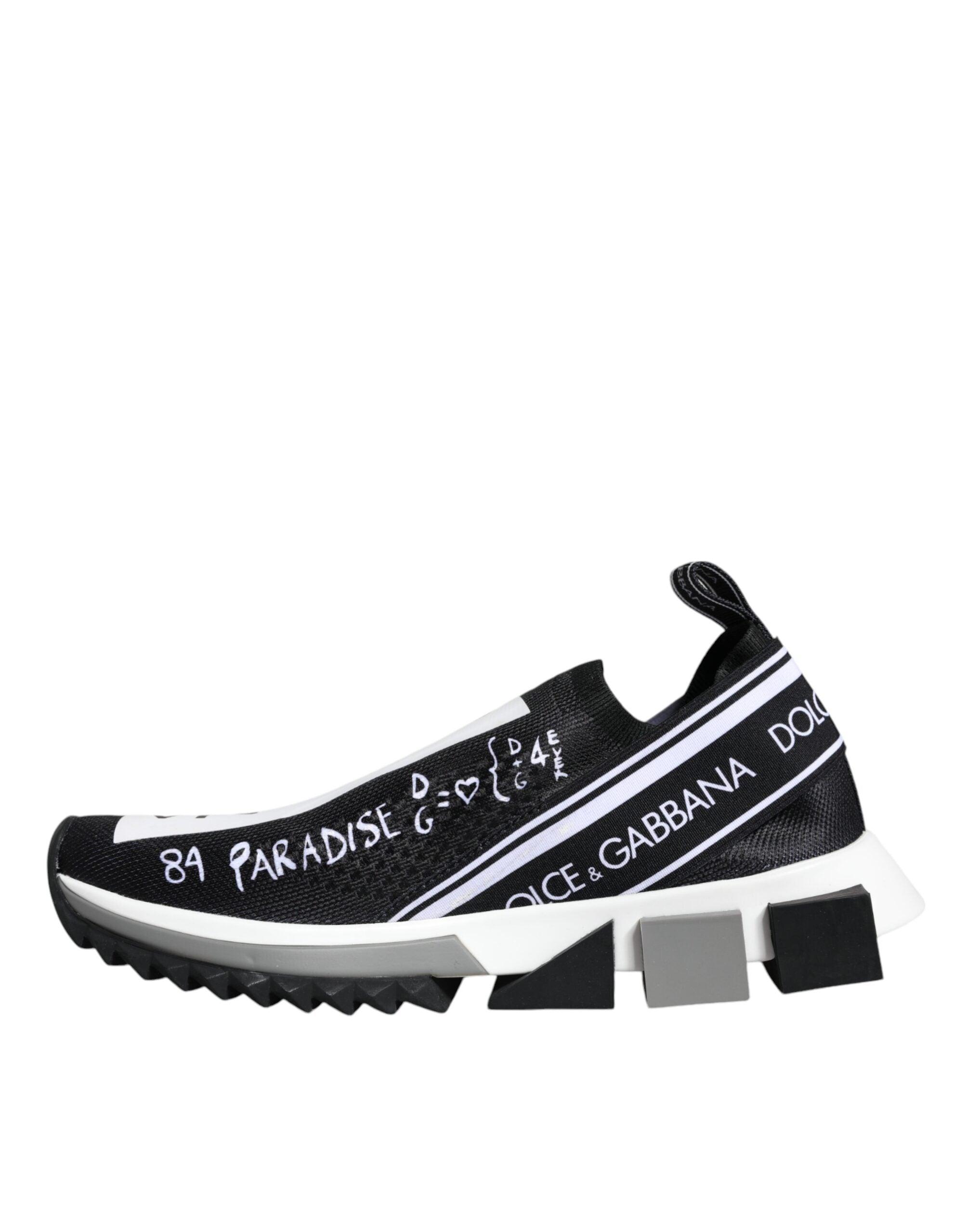 Dolce & Gabbana Black White Sorrento Low Top Sneakers Shoes-Modeoutlet