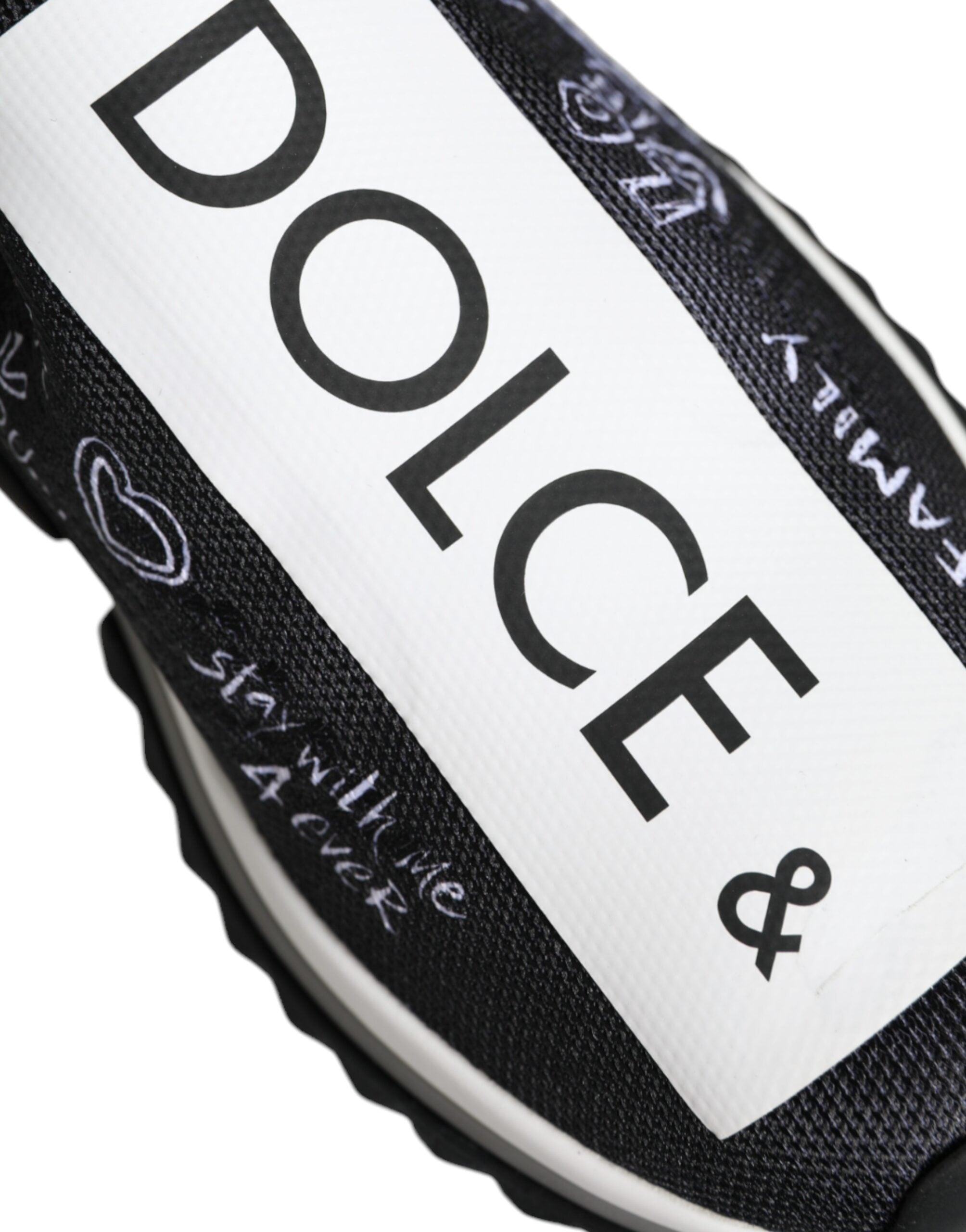 Dolce & Gabbana Black White Sorrento Low Top Sneakers Shoes-Modeoutlet