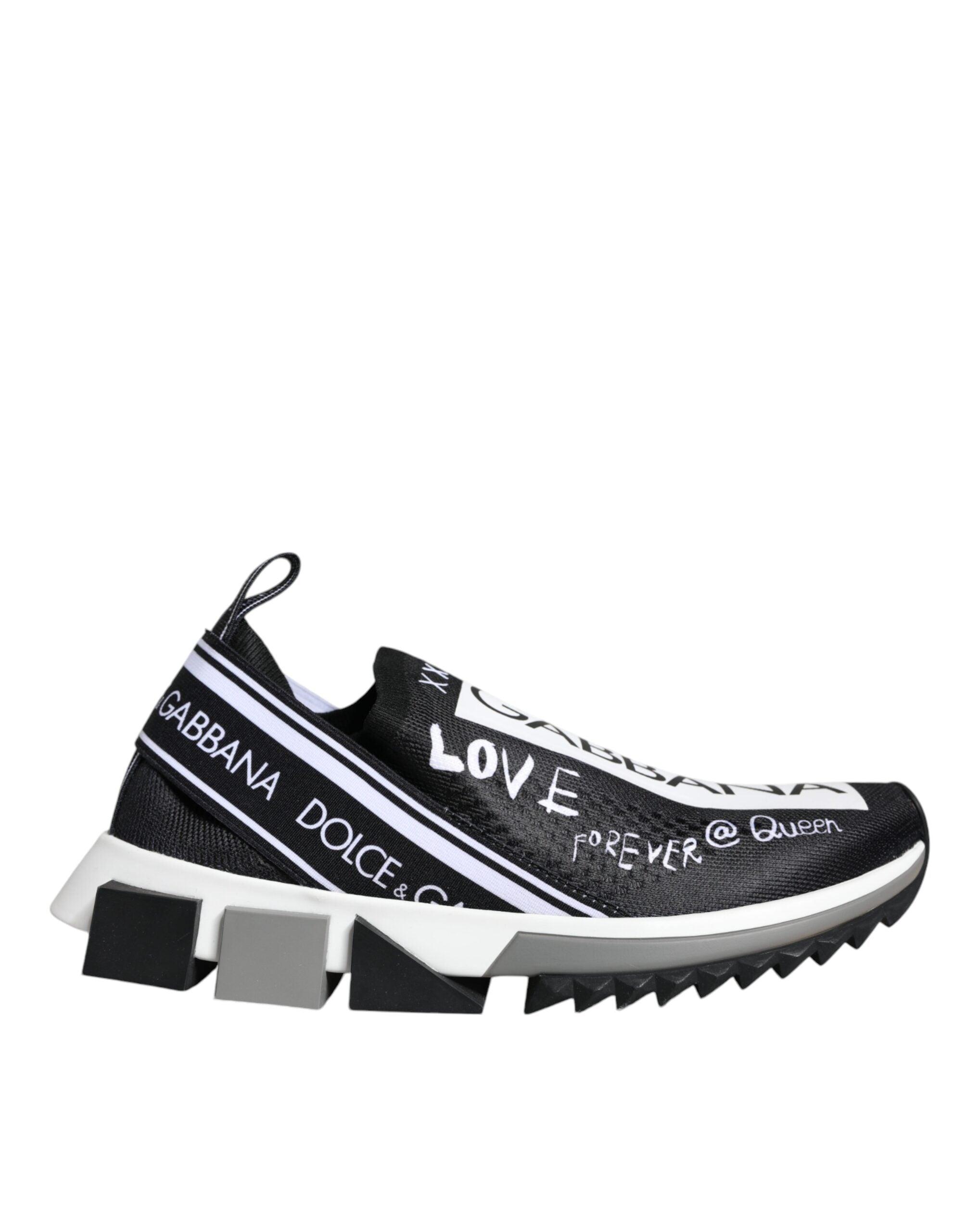 Dolce & Gabbana Black White Sorrento Low Top Sneakers Shoes-Modeoutlet