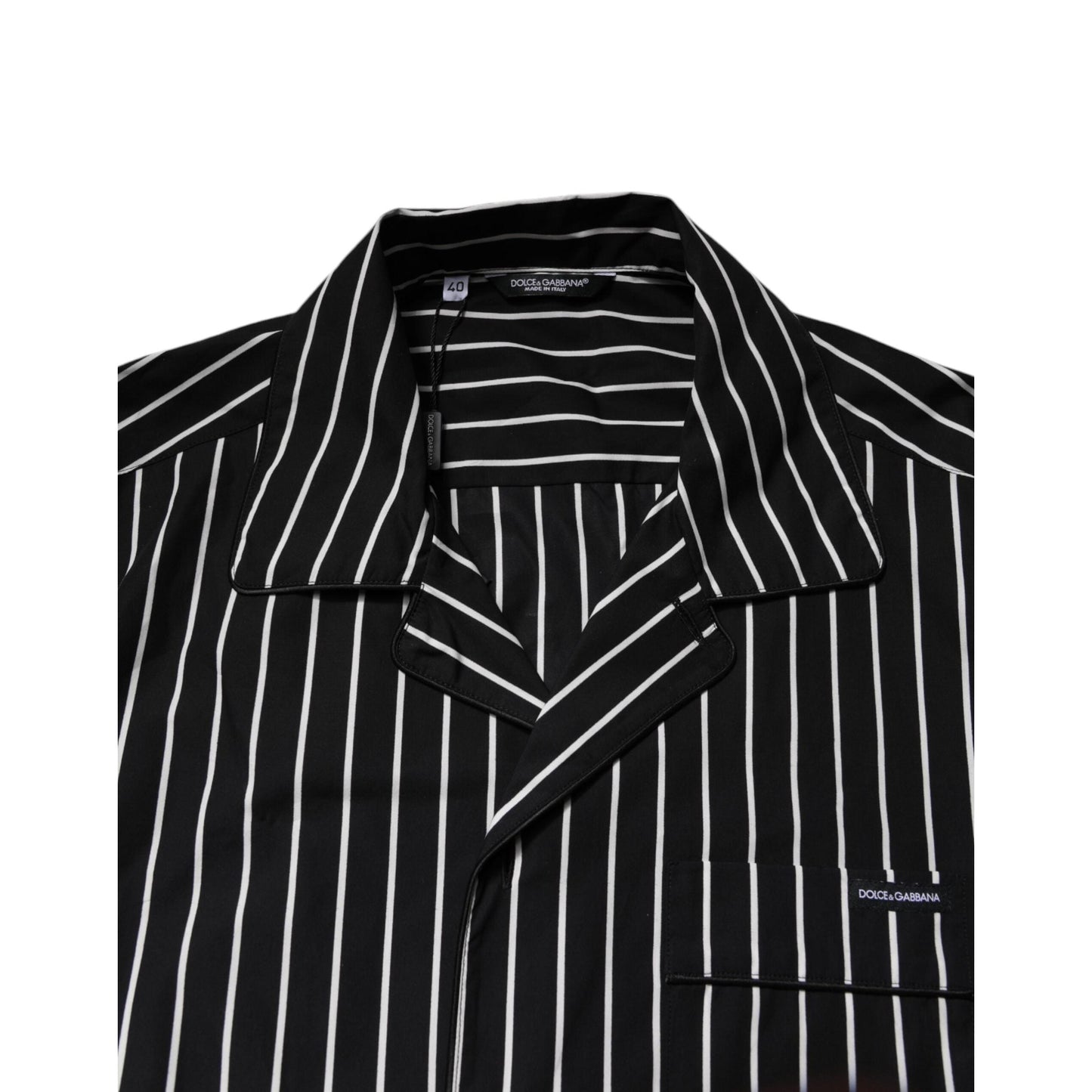 Dolce & Gabbana Black White Stripes Cotton Men Pajama Set Sleepwear