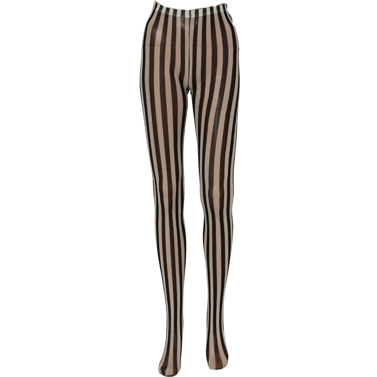 Dolce & Gabbana Black White Stripes Tights Stocking Pantyhose Socks