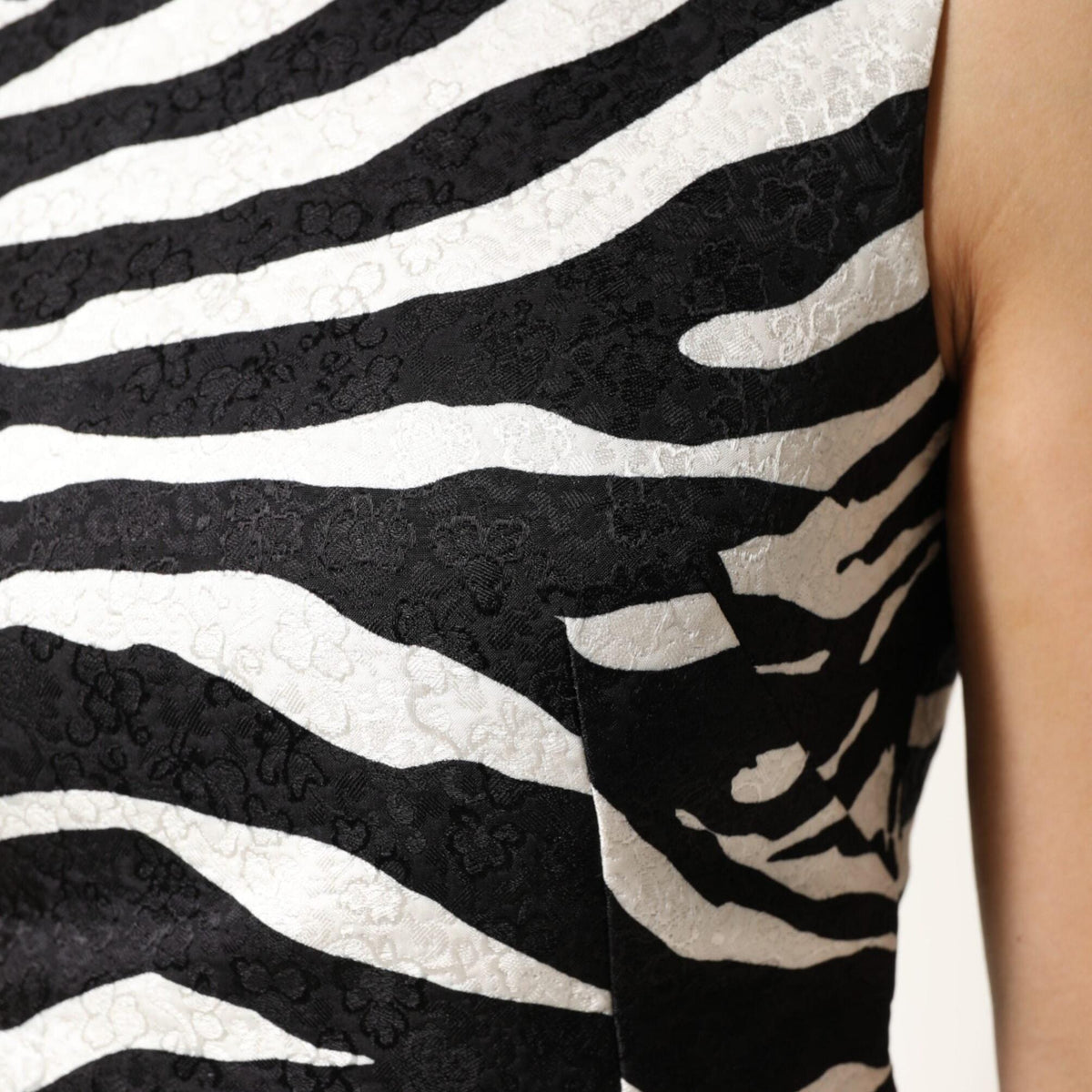 Dolce & Gabbana Black White Zebra Sleeveless A-line Dress