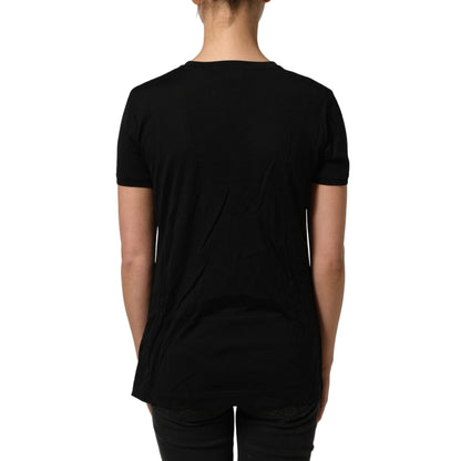 Dolce & Gabbana Black Wool Crew Neck Short Sleeves Men T-shirt