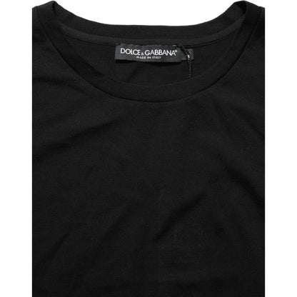 Dolce & Gabbana Black Wool Crew Neck Short Sleeves Men T-shirt