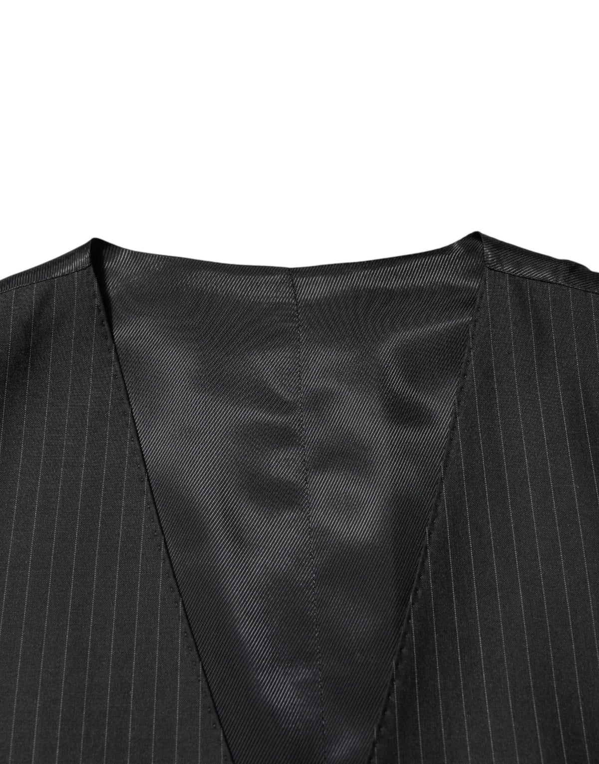 Dolce & Gabbana Black Wool Men Dress Formal Waistcoat Vest