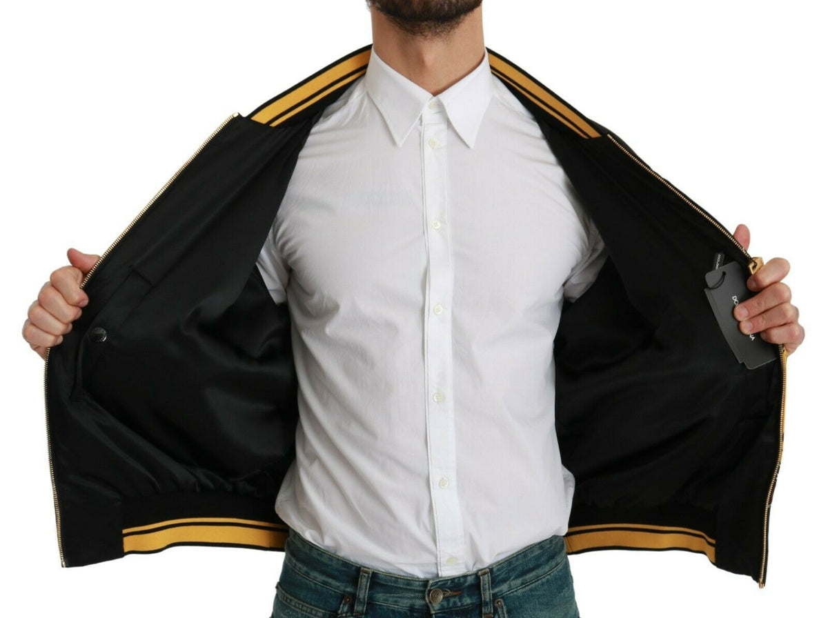 Dolce & Gabbana Black YEAR OF THE PIG Bomber Jacket
