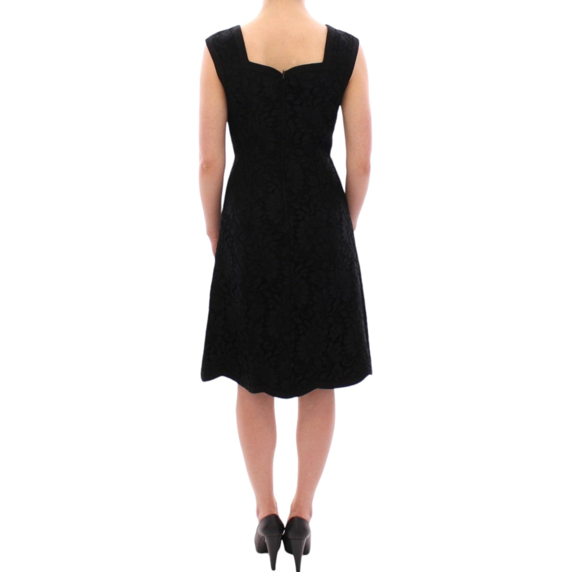 Dolce & Gabbana Black floral lace sicily runway dress