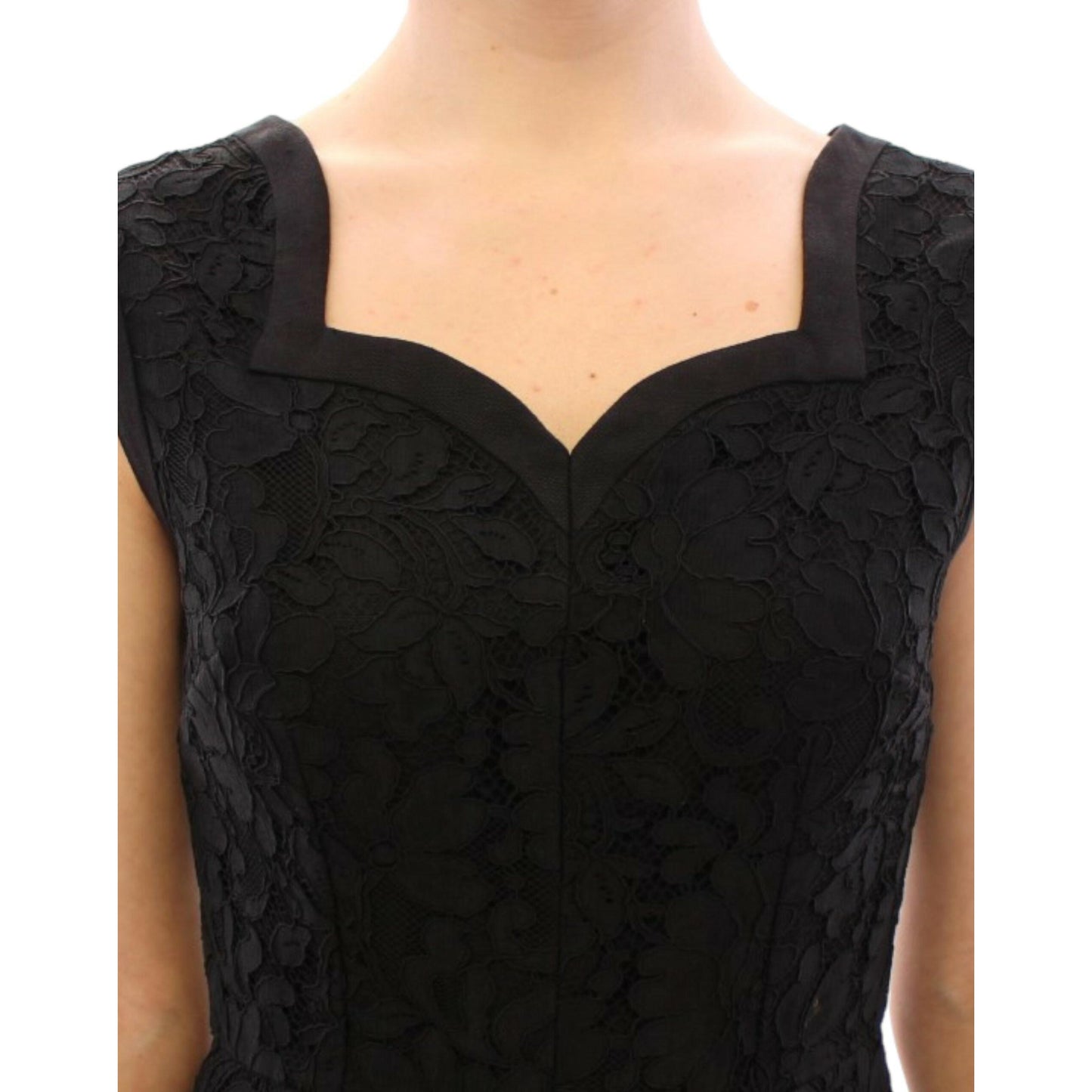 Dolce & Gabbana Black floral lace sicily runway dress