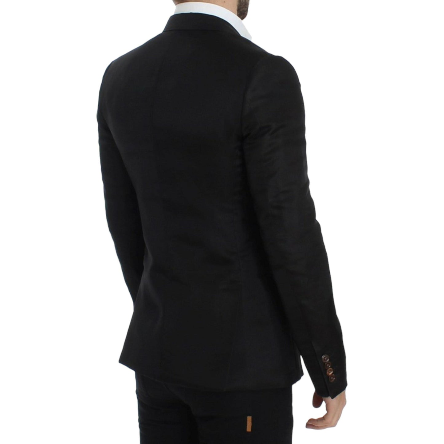 Dolce & Gabbana Black silk slim fit blazer