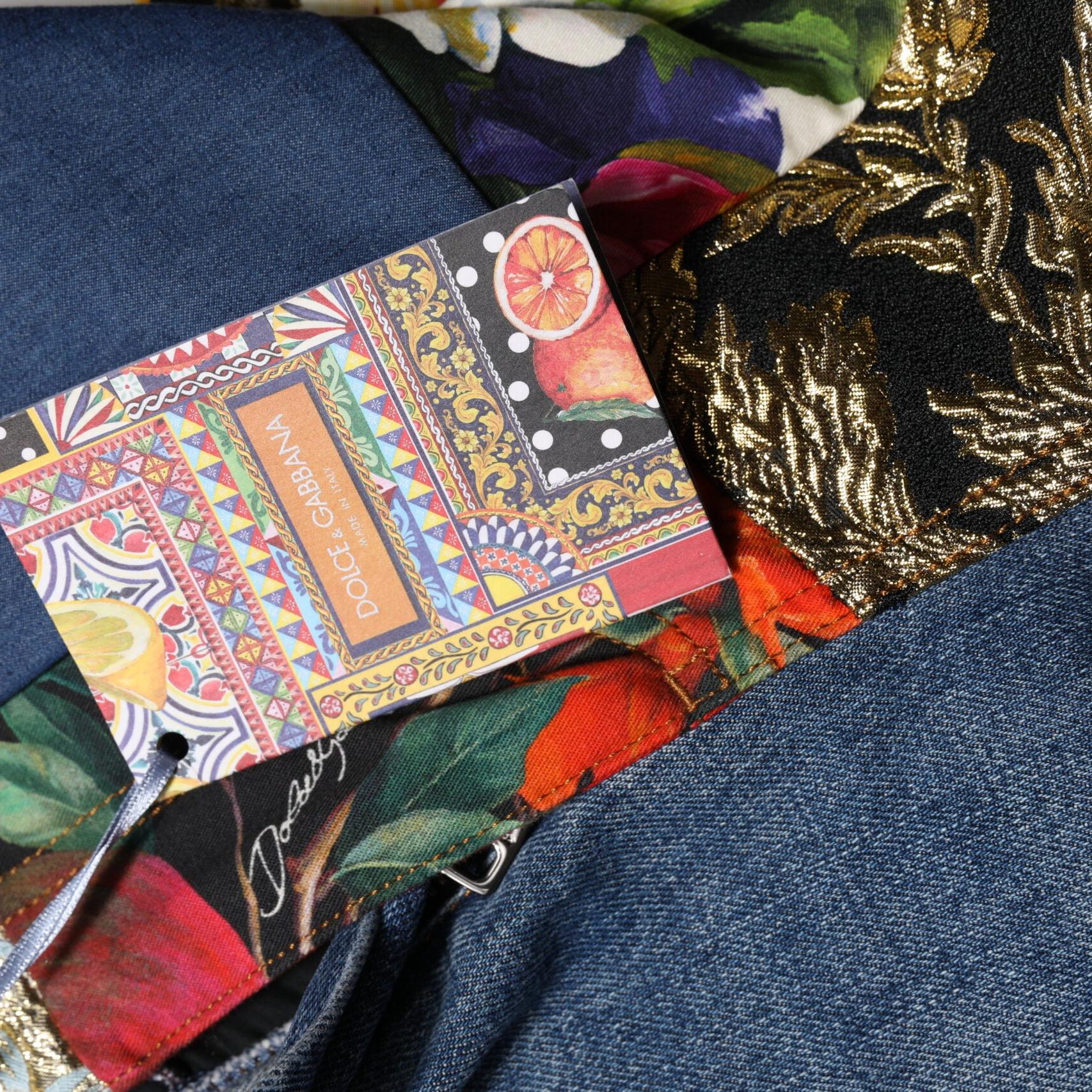 Dolce & Gabbana Blue AMBER Patchwork High Waist Denim Jeans