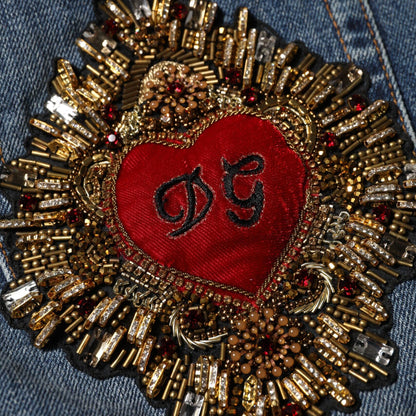 Dolce & Gabbana Blue Cotton Boyfriend Tattered Denim Jeans