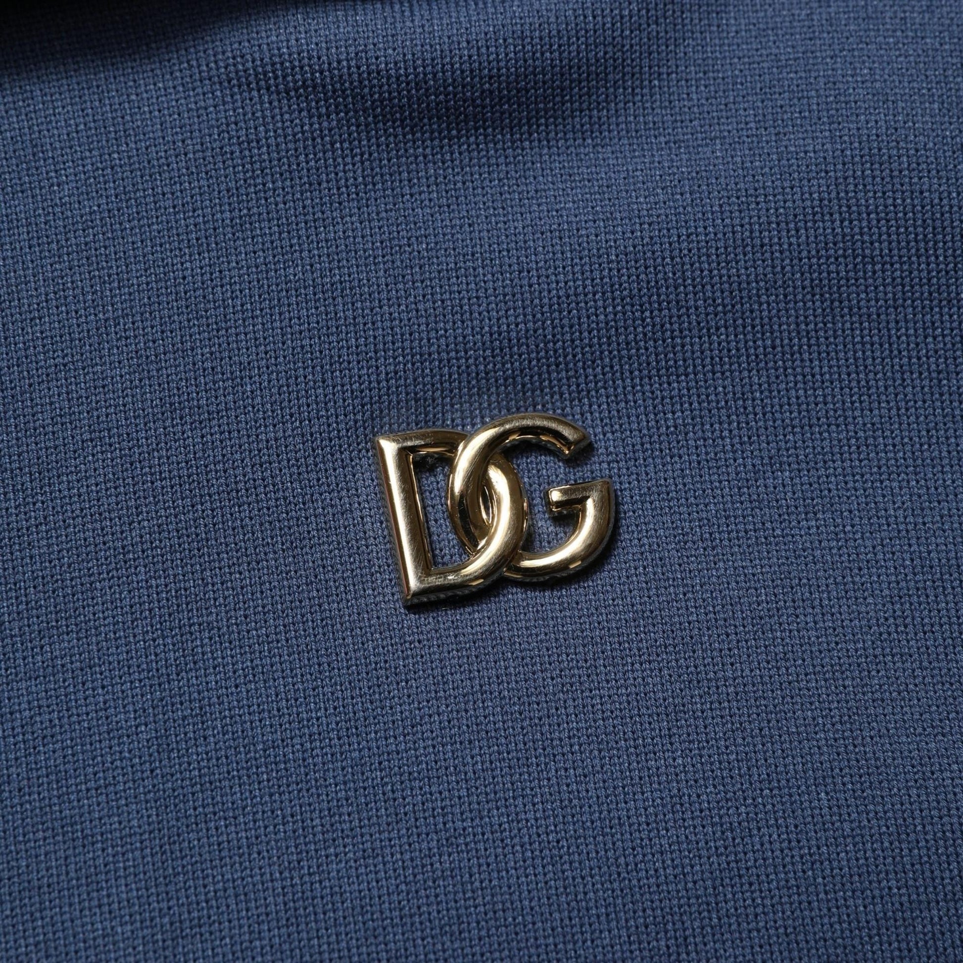 Dolce & Gabbana Blue Cotton Coral Logo Hooded Sweatshirt Sweater
