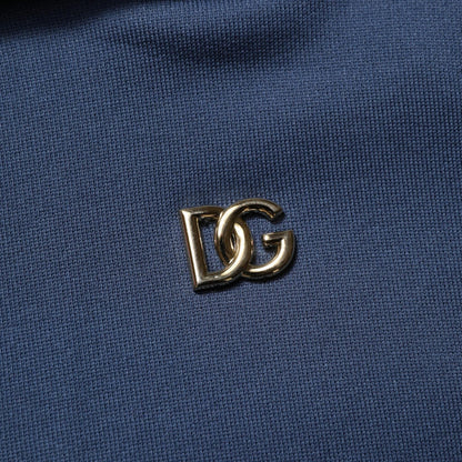 Dolce & Gabbana Blue Cotton Coral Logo Hooded Sweatshirt Sweater
