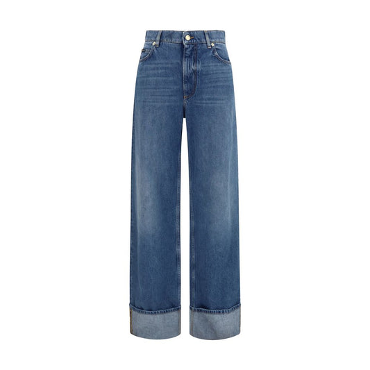 Dolce & Gabbana Blue Cotton Straight-Leg Jeans
