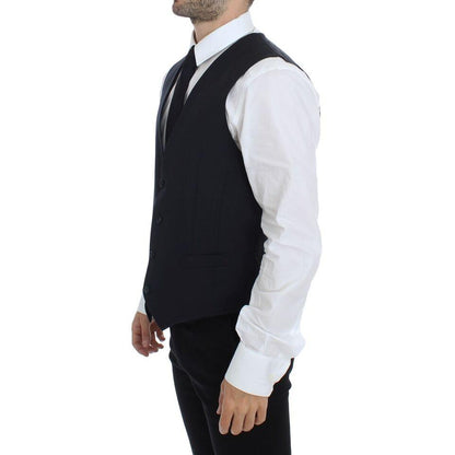 Dolce & Gabbana Blue Cotton Stretch Dress Vest Blazer
