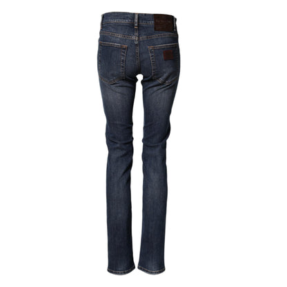 Dolce & Gabbana Blue Cotton Stretch Skinny Men Denim Jeans