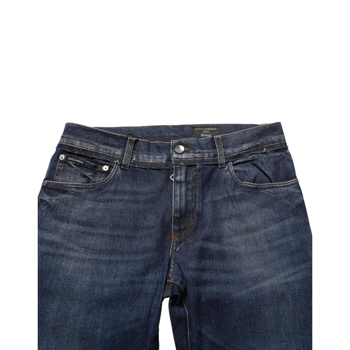 Dolce & Gabbana Blue Cotton Stretch Skinny Men Denim Jeans
