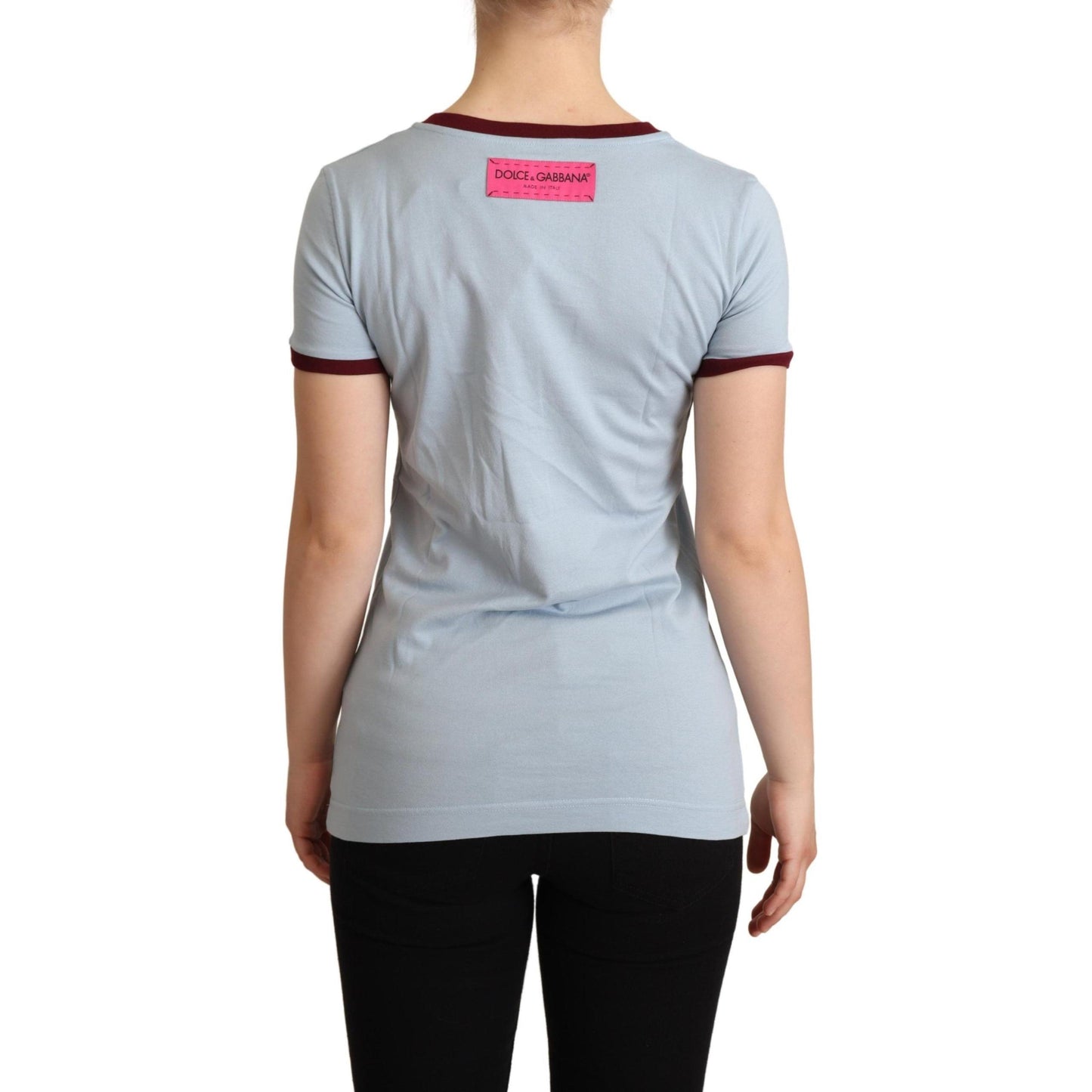 Dolce & Gabbana Blue Crewneck D&G Top T-shirt